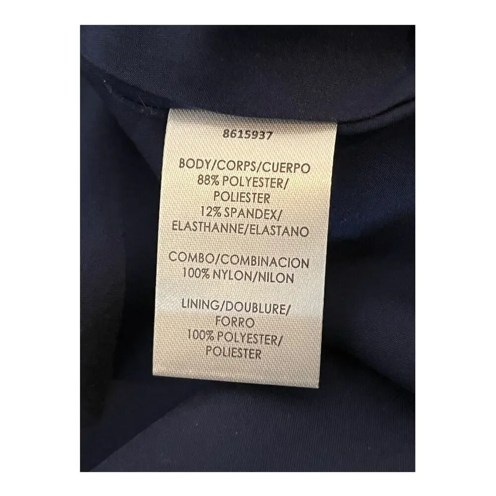 JS Collections Dress Reille Knee Length bow navy blue size 2 - Picture 8 of 8